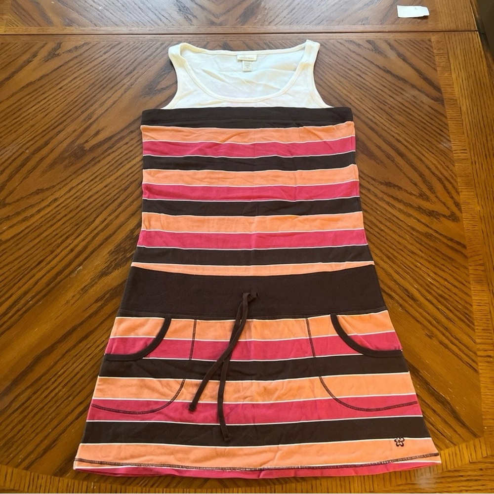 Striped Sleeveless Dress with Pockets
